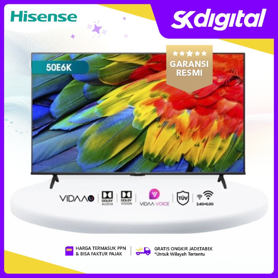 TV Hisense 50E6K LED TV 50 inch Smart Digital 4K UHD TV