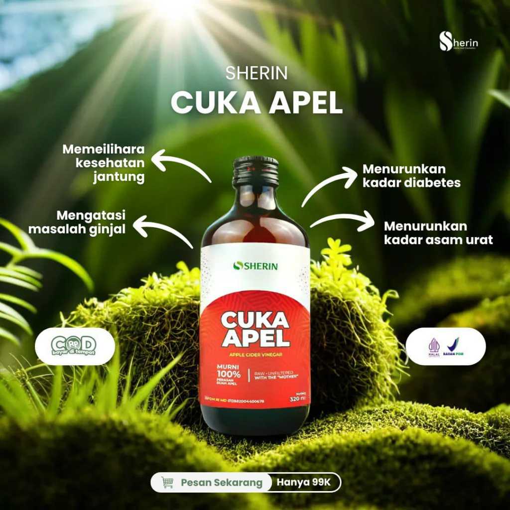 

SHERIN Cuka Apel Apple Cider Vinegar ORIGINAL 320 ml | Halal/BPOM