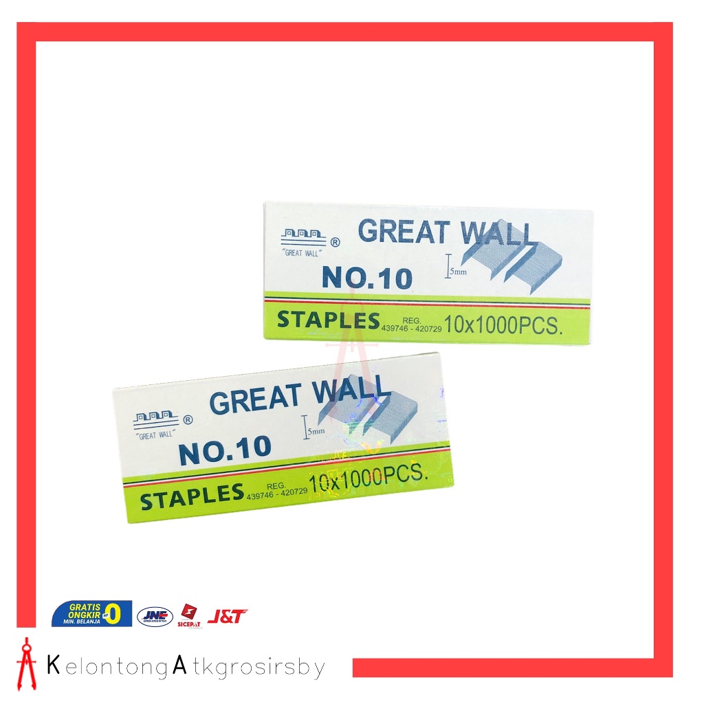 

Isi Staples Kecil (1pack) Great Wall no 10 ORIGINAL