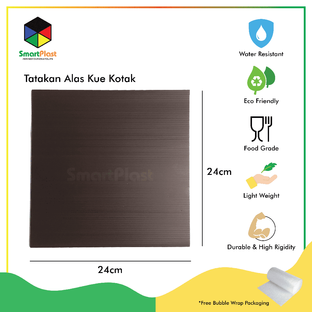 Tatakan / Alas Kue, Cake dan Tart Uk. 24 x 24 cm (1 pack isi 12 lbr) (Kotak)