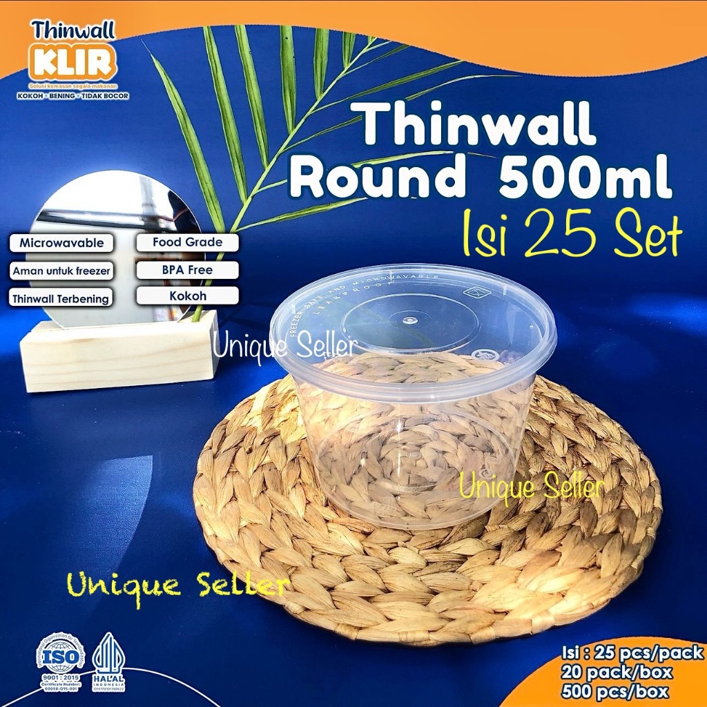 Baru [Isi25] Thinwall Roundbowl 500 Ml 500Ml Klir / Thinwall Round 500 Ml 500Ml Klir / Mangkok