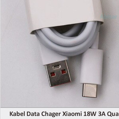 KABEL DATA USB (18W) Kabel Cas Xiaomi Type C Fast Charging 3A Hight Speed Quality Original