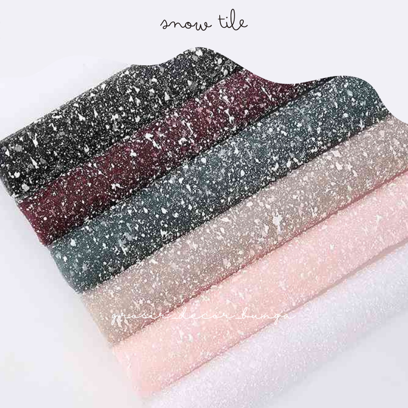 [SW] SNOW TILE lembaran KAIN TILE SALJU PER potongan KAIN PEMBUNGKUS BUKET BUNGA FLOWER WRAPPING Til