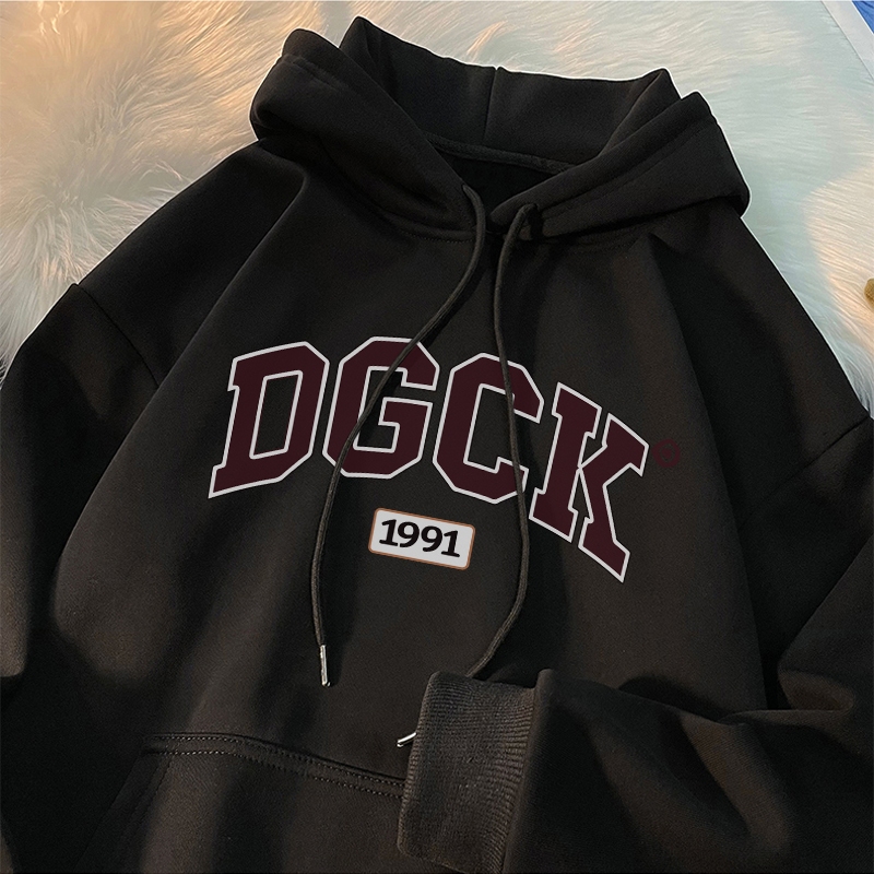 NASA IDOL Hoodie Hitam Oversize Wanita Sweater Keren vintage Huruf Couple Pasangan epidemic C071