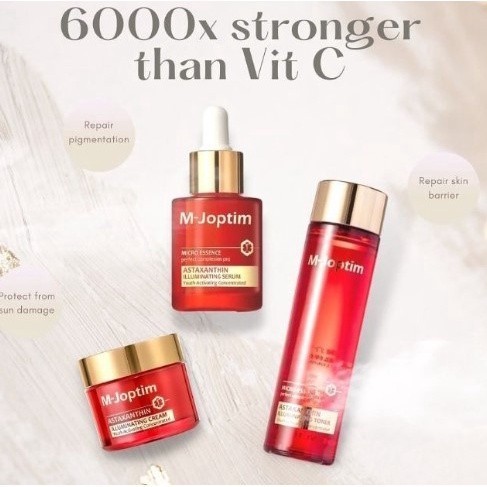 Paket M-joptim Astaxanthin Illuminating Serum, Toner, Cream Mjoptim