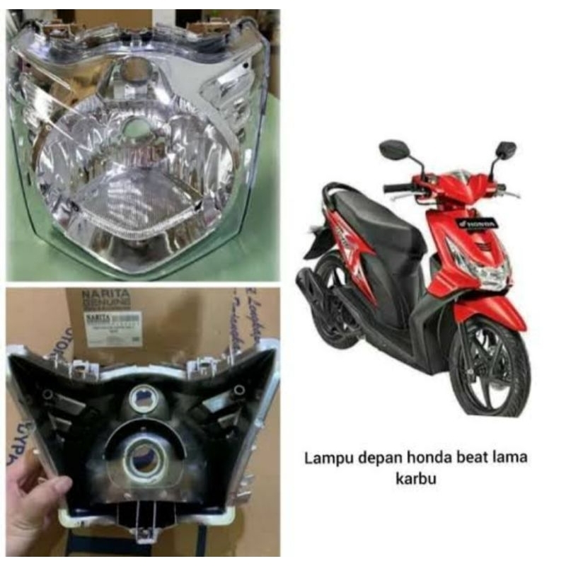 lampu depan beat karbu 2008-2012 reflektor beat carbu old 2008-2012 lampu depan beat old