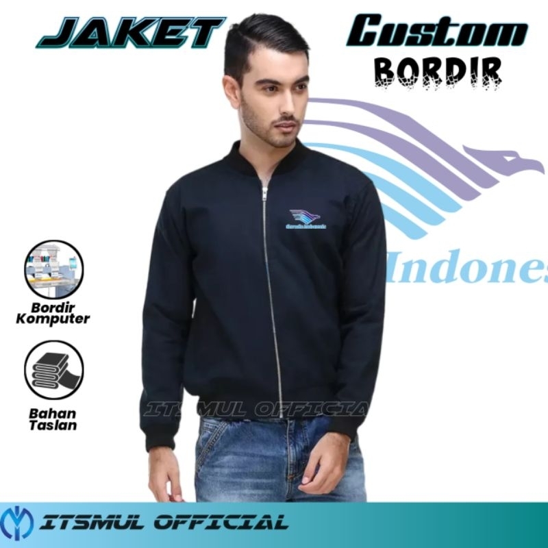 Jaket Garuda Indonesia Jaket Bomber Garuda Indonesia Bordir