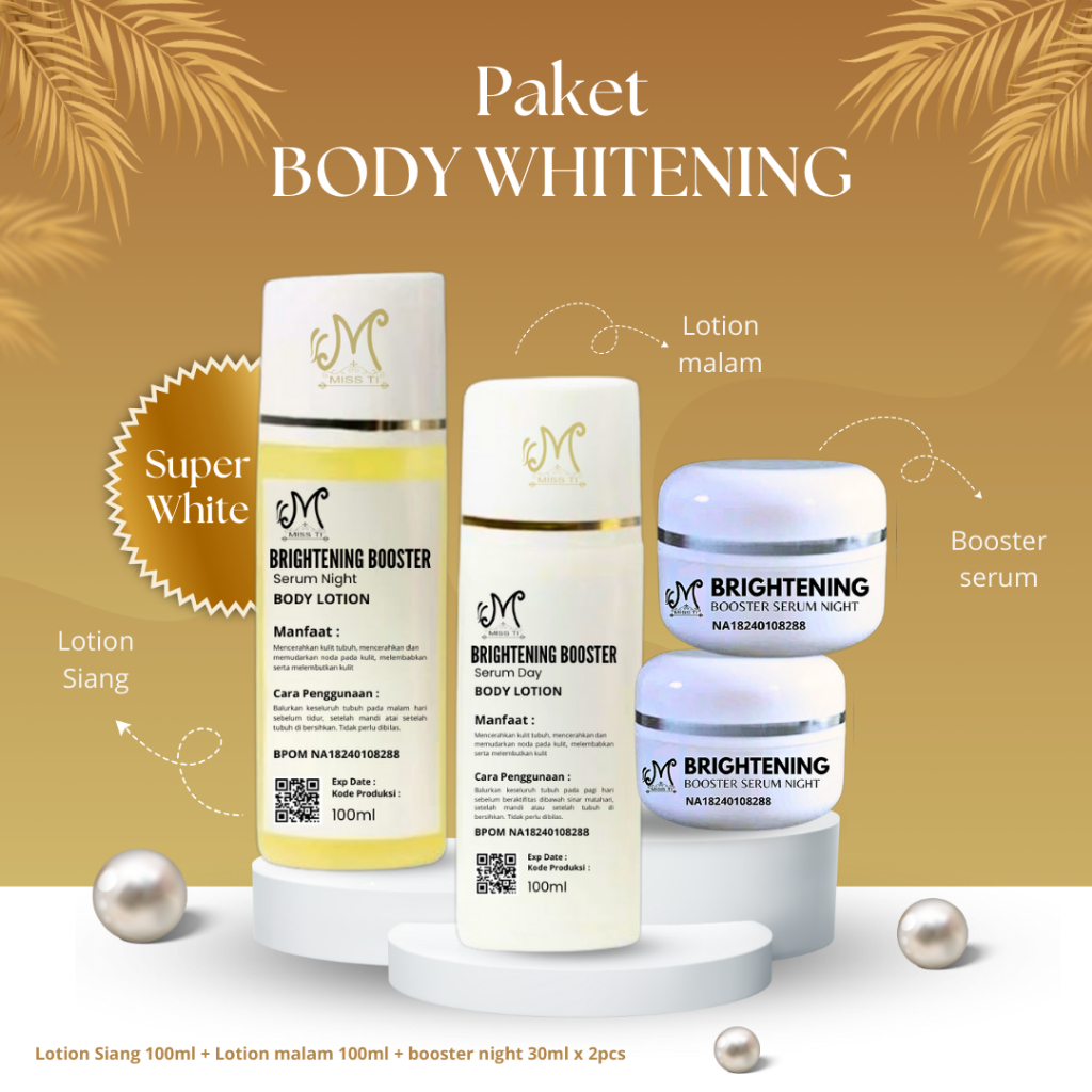 Miss Ti - Paket HB Lotion SIANG MALAM sepaket isi 4pcs pemutih kulit body lotion viral di Tiktok