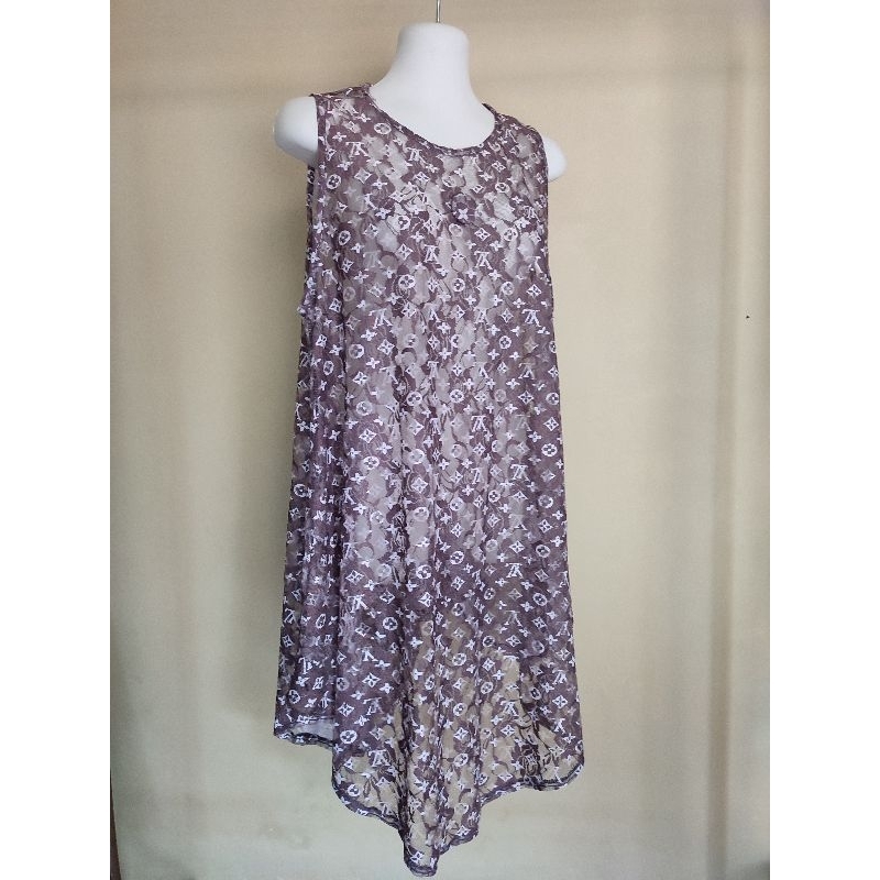 Preloved Outer Dress Rompi Hijab Transparan Rompi Tunik Brukat