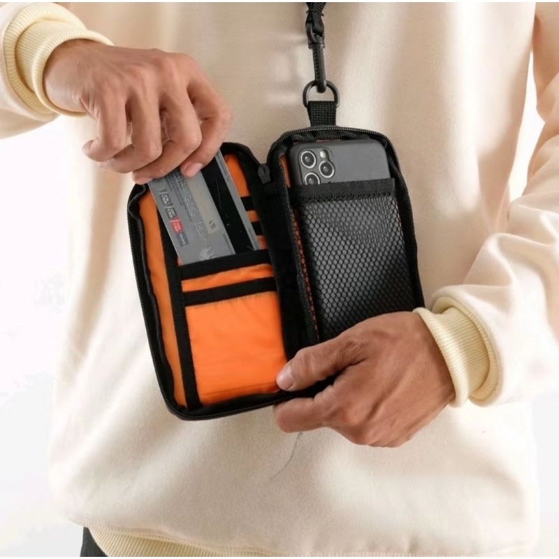 Hanging Wallet Tas Selempang Leher Pria Wanita Kekinian | Tas Dompet Card & Hp Multifungsi