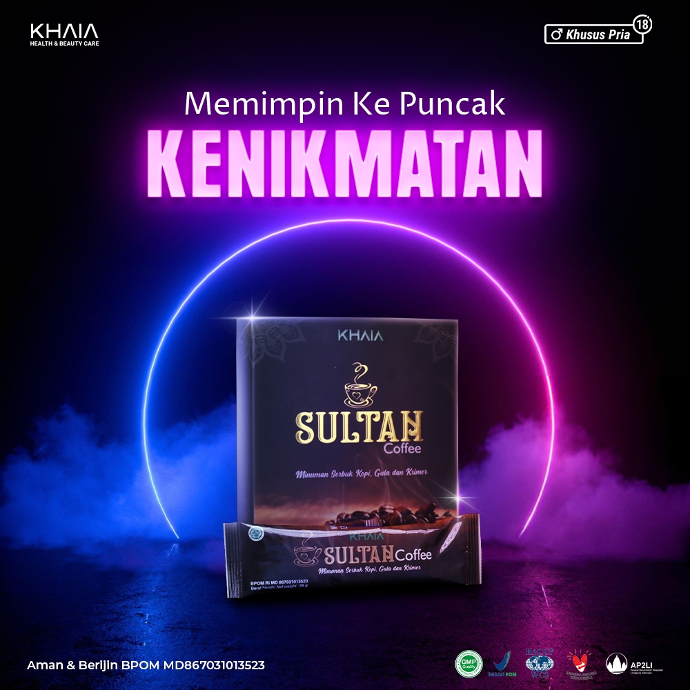 

KOPI SULTAN COFFEE KHAIA COFFE 1 BOX ISI 10 SACHET - Minuman Herbal Untuk Menjaga Kesehatan Stamina Pria