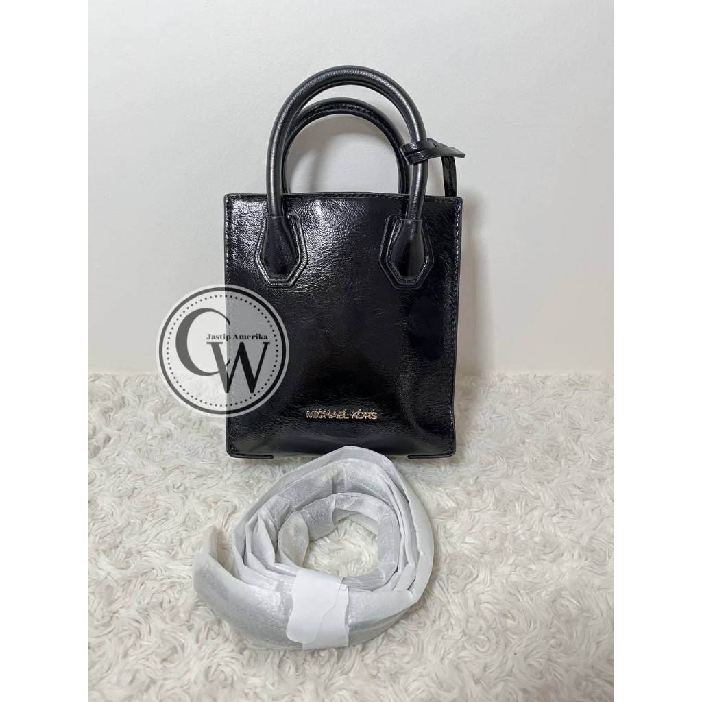 Michael Kors Black Glossy XS NS Leather (Phone Bag)