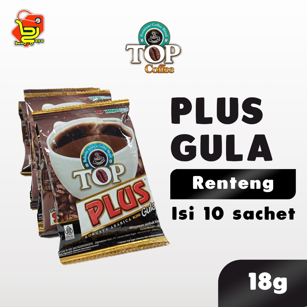 

TOP Coffee Kopi Plus Gula 18 g Renteng Isi 10 Sachet