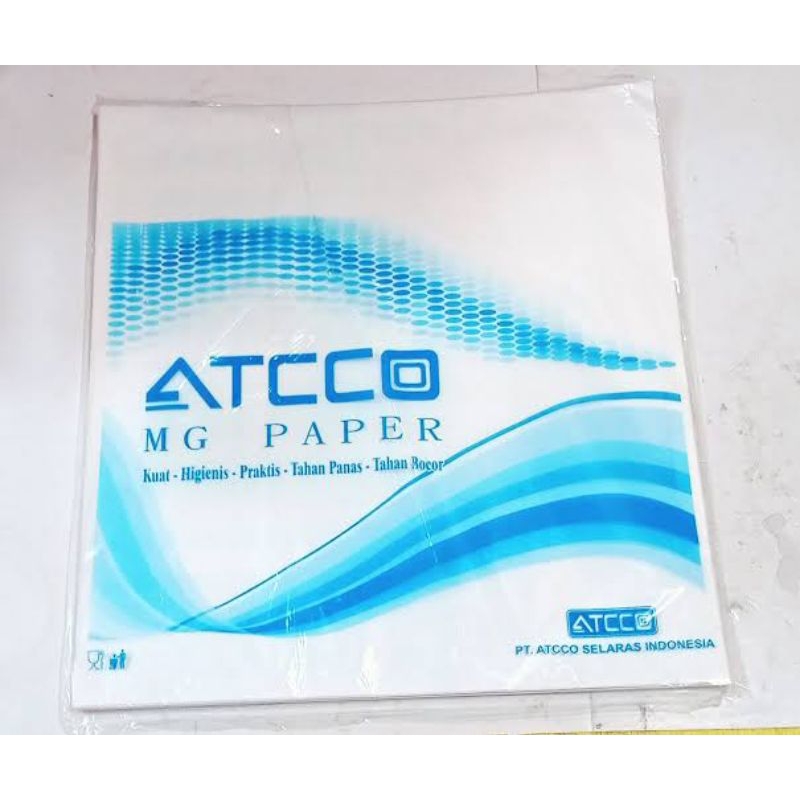 Kertas Nasi KFC / Kertas Pembungkus Nasi Putih Merk Atcco isi 100 Pcs