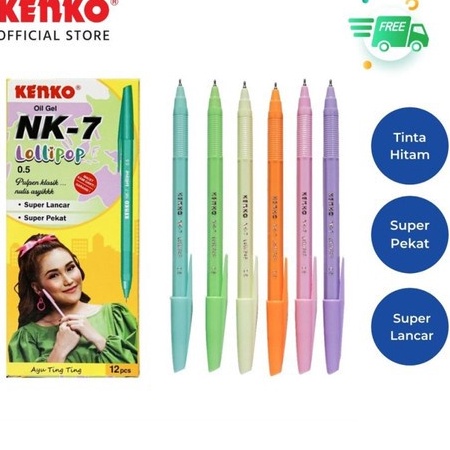 

HARGA STANDAT BOS Pen Gel KENKO NK7 5mm 12pcs Pulpen Balpen