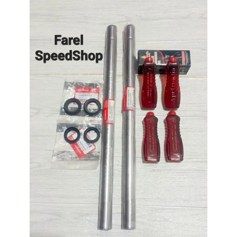 As Shock Suling Depan + Oli + Seal + Tutup Abu Honda Verza 150 Megapro New Monoshock KYE