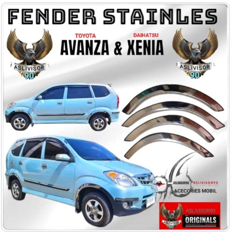 fender / list atas roda stainles mobil AVANZA & XENIA  LAMA /OLD Thn 2004 - 2011