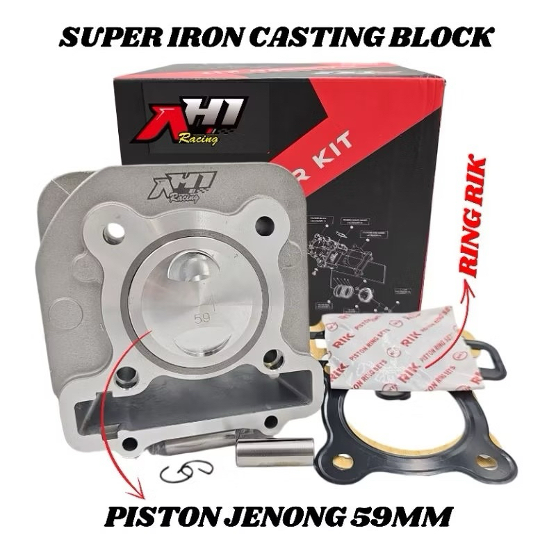 BORING BLOCK BLOK SEHER BORE UP 59 MM MIO J FINO MIO GT SOUL GT 115 XRIDE 115 AH1 RACING SUPER IRON 