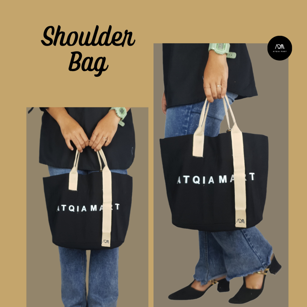Atqia_Mart-Bag TAS SHOULDER WANITA PREMIUM BAHAN KANVAS JEANS PREMIUM