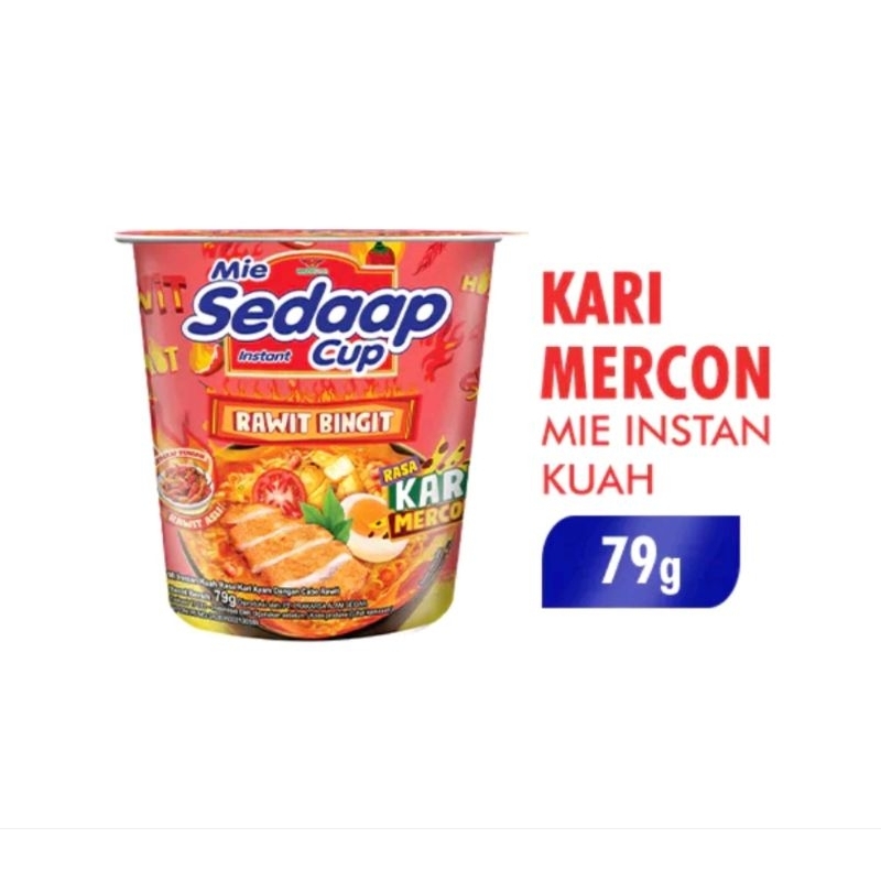 

Sedap Mie Instan Cup Kari Mercon 79gr