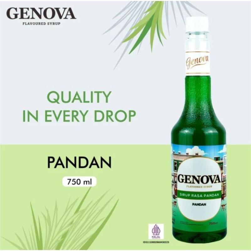 

Pandan Syrup Genova 750 ml - Genova sirup Rasa daun pandan - premium syrup