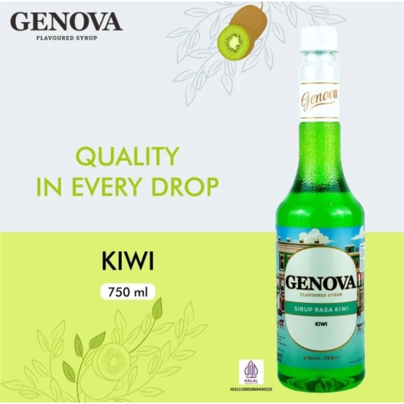 

Kiwi Syrup Genova 750 ml - Sirup Genova Rasa buah Kiwi - Genova Syrup