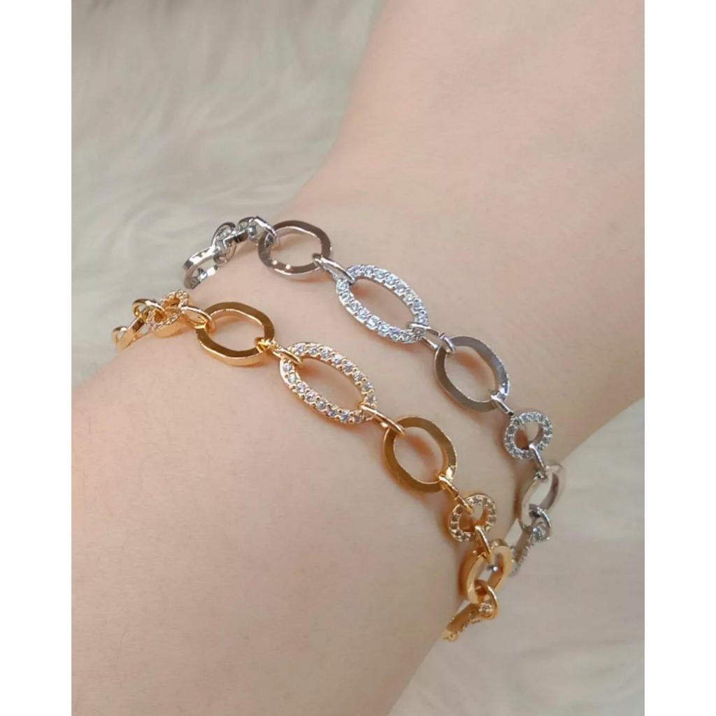 La Vienne - Enisa Gold Silver Rosegold - Gelang Rantai Titanium Wanita Anti Karat
