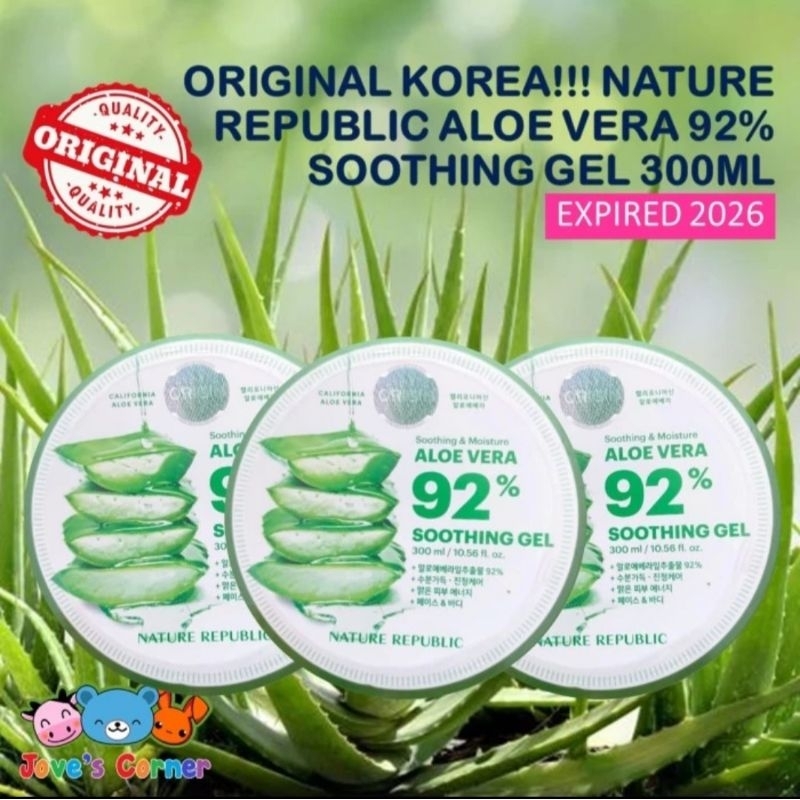 ORIGINAL  Nature Republic Soothing &  Moisture Aloe Vera | Nature Republic Aloe Vera Asli Korea