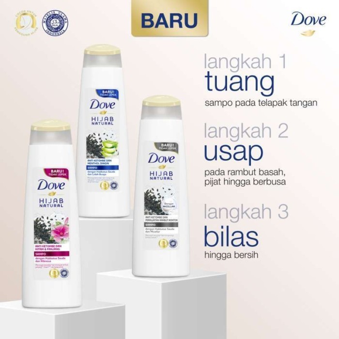DOVE SHAMPOO HABBATUSSAUDA 135 ML PERWATAN RAMBUT SEHAT BERKILAU ANTI KETOMBE