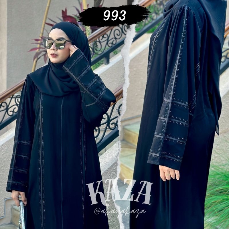 Abaya Hitam Turkey Gamis Syari Muslimah Bahan Jetblack Hitam Kombinasi List Dress Arab Saudi 993 Aba