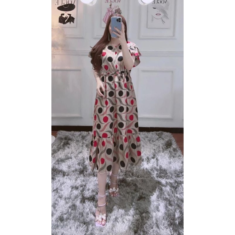 Daster Luna Polka // Daster Wanita Kekinian // Daster Wanita Lengan Pendek // Daster