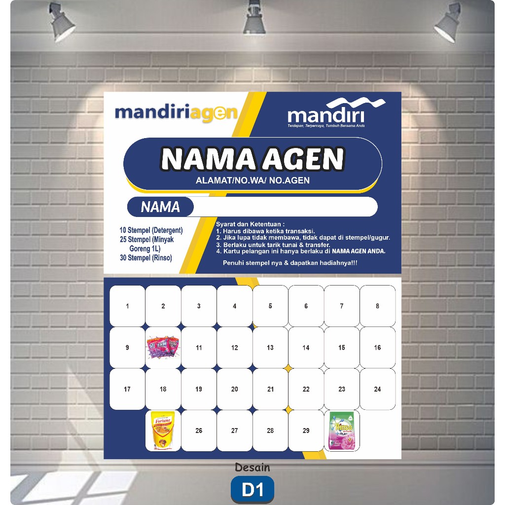 

Kartu Nama Member Agen Mandiri | Kartu Pelanggan Agen Mandiri