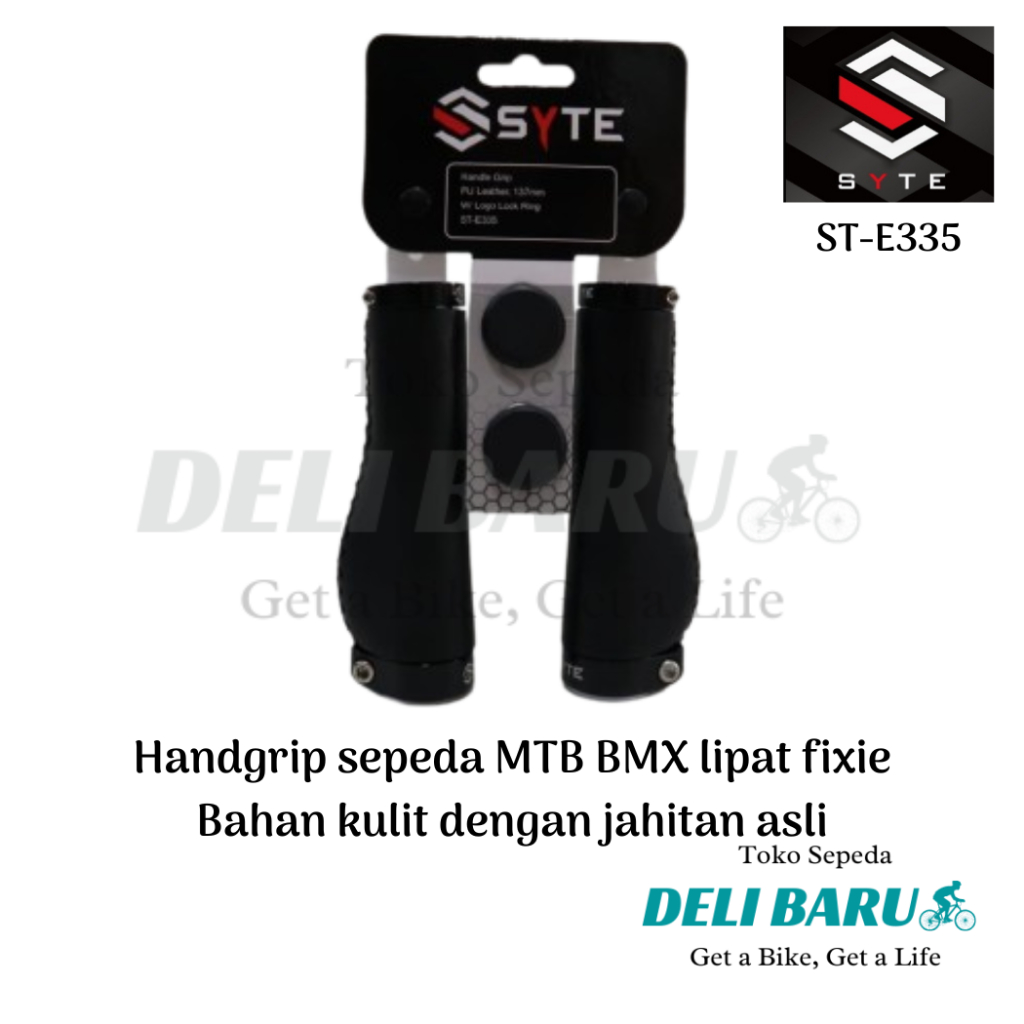 SYTE Hand grip bahan kulit dan jahitan asli hanpad type E335 hamfat model golock 2 lock sarung stang