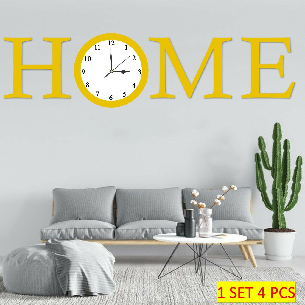 Jam Dinding dan Hiasan Dinding Modern Abjad HOME
