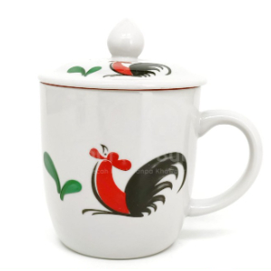 Mug + Tutup Gelas Kopi Keramik Ayam Jago Kedaung Home