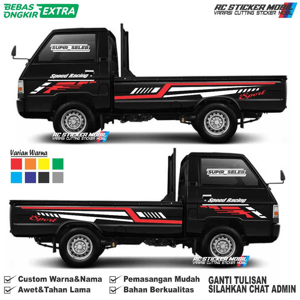 Stiker sticker mobil pickup L300 stiker mobil pickup universal sticker mobil pickup L300 t120ss carr