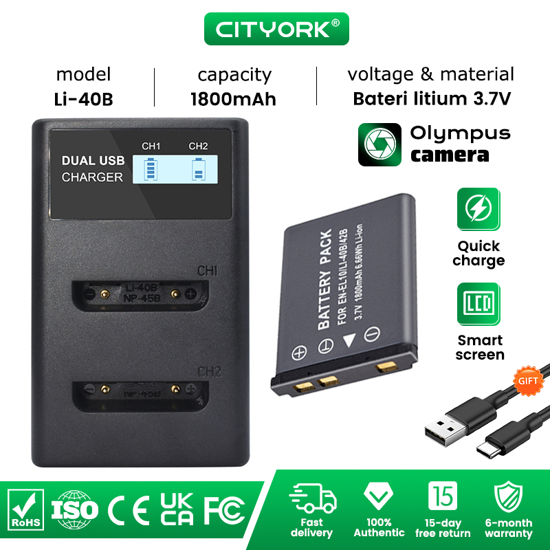 Cityork NP-45 LI-42B LI-40B EN-EL10 DLI-216 NP-80 D-LI63 FE5020 U750 D032 NP-45A Universal Baterai K