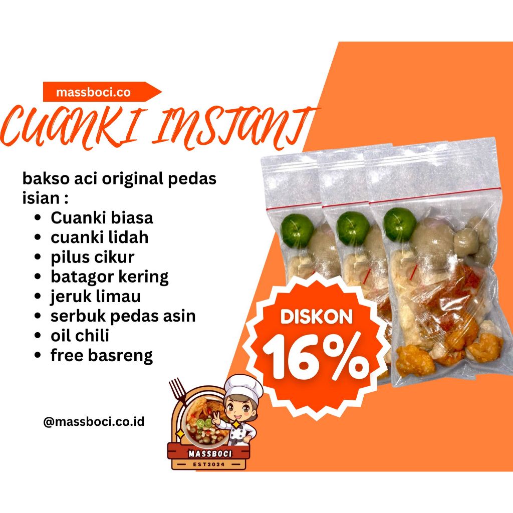 

Cuanki Murah Meriah Kemasan Pouch 150gram/Cuanki lezat pedas varian mini
