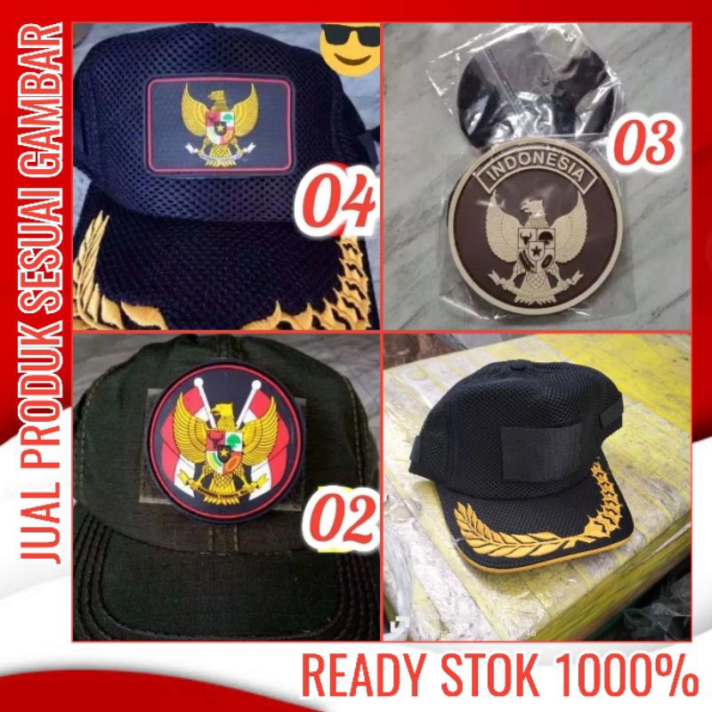 topi tactical logo karet garuda