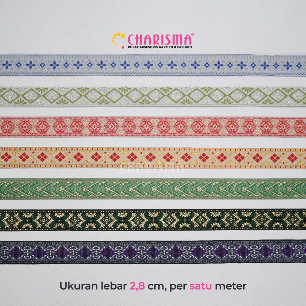 

Charisma Pita Gamis 6 / Pita Gamis lebar 2,8cm / Harga Per 1 Meter