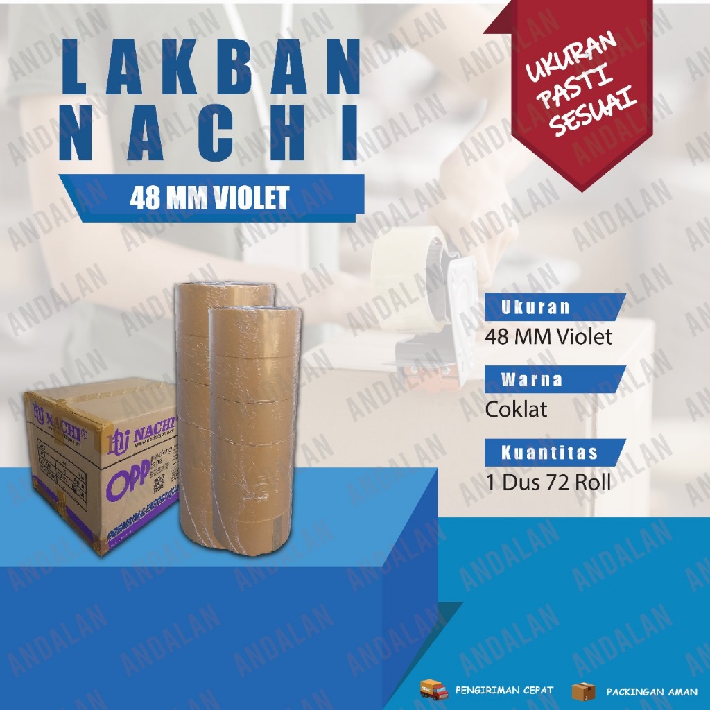 

Nachi OPP Tape Lakban Coklat 48 mm Violet