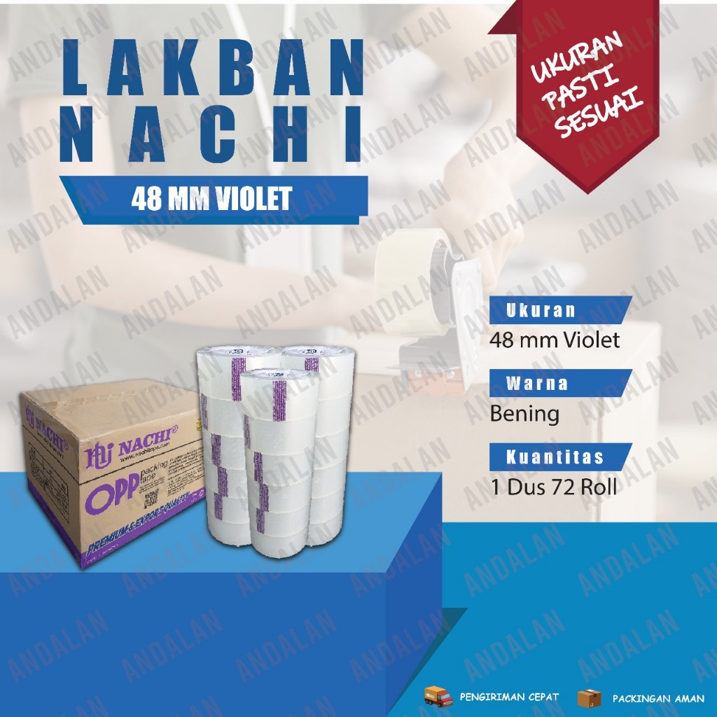 

Nachi OPP Tape Lakban Bening 48 mm Violet