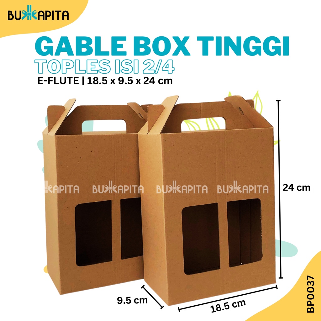 

Gable box toples/hampers/Gable box tinggi 24 cm/Box E-flute/single-wall