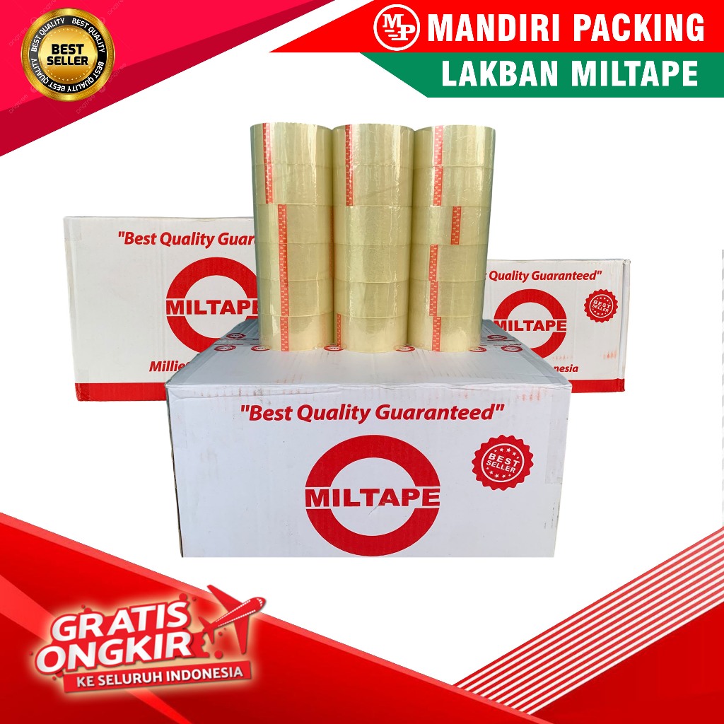 

Miltape Lakban OPP Bening 1 Dus Box Isi 24 pak 72 pcs Lakban Premium Berkualitas Harga Termurah