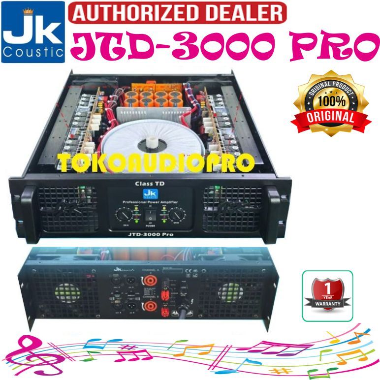 Power JK Coustic JTD3000 Pro 2-Channel Power Amplifier JK Coustic JTD-3000 Pro