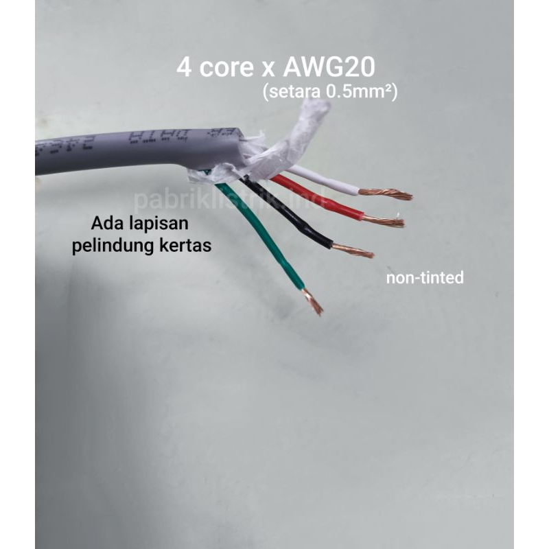 kabel control sensor 4C x AWG20 setara 4x0.5mm paper shielded 4 core AWG 20 brand HAEKWANG made in K