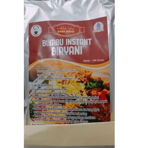 

Bumbu instan Nasi Biryani, Mandhi, dan Nasi Kebuli