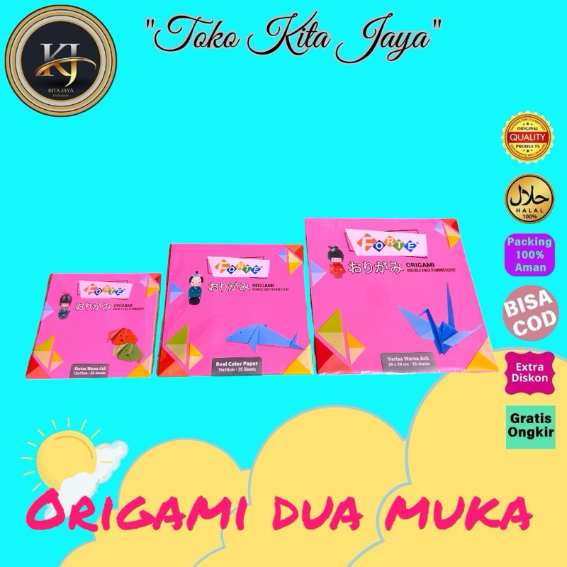 

Origami dua muka 12x12/16x16/20x20