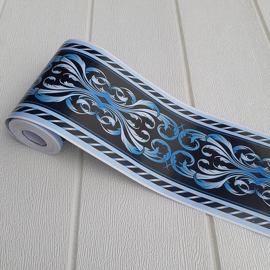 TERMURAH LIST BORDER STIKER 10 METER WALL BORDER LIST BORDER BORDER MOTIF WARNA BIRU LARIS STIKER89