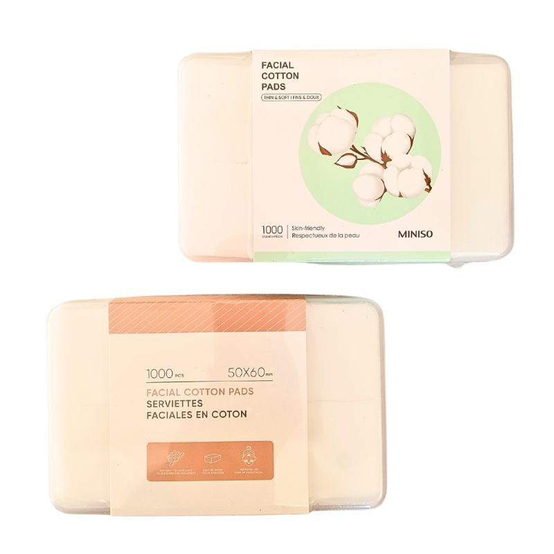 MINISO Facial Cotton Pads 1000 pcs / Kapas Toner Miniso/ Kapas Tipis Pembersih Make Up / Kapas Toner